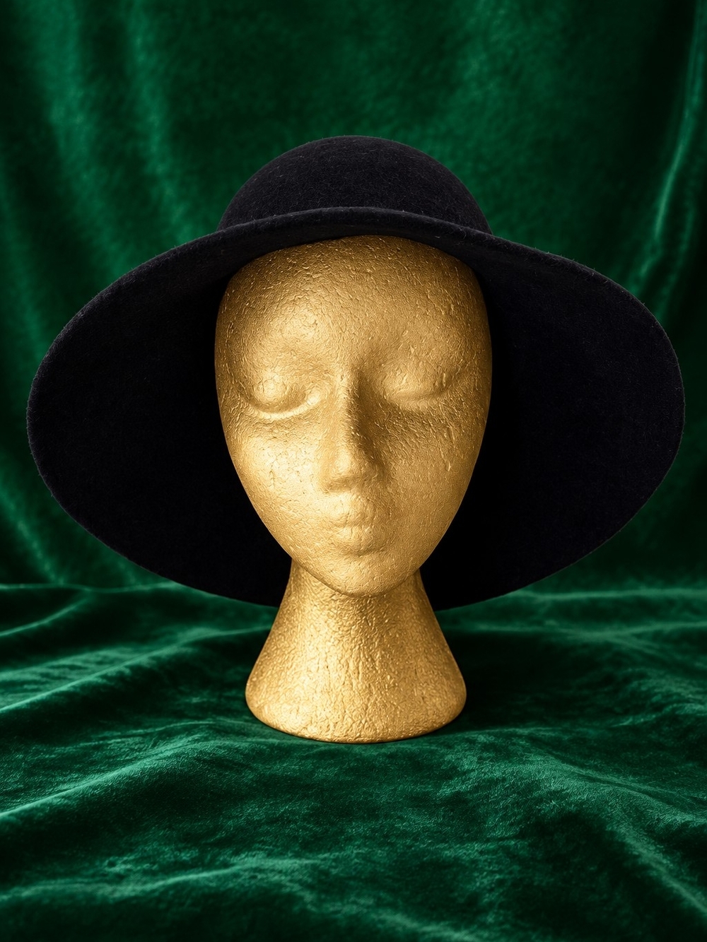 HELEN KAMINSKI Black Wool Felt Wide Brim Hat Made in Australia